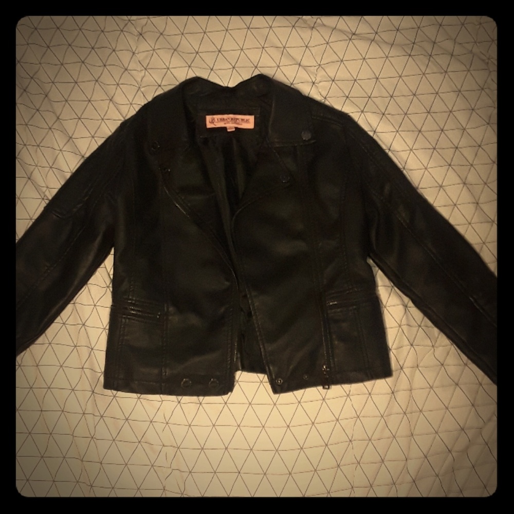 Black leather jacket